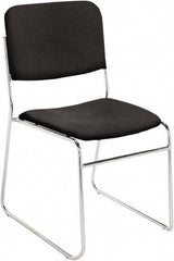 NPS - Fabric Black Stacking Chair - Chrome Frame, 19" Wide x 21" Deep x 33" High - Eagle Tool & Supply