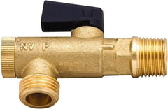 PRO-SOURCE - 1/8 x 1/2" Pipe, NPT Port, Brass Filter Ball Valve - Inline - One Way Flow, NPT Ends, Wedge Handle, 725 WOG - Eagle Tool & Supply