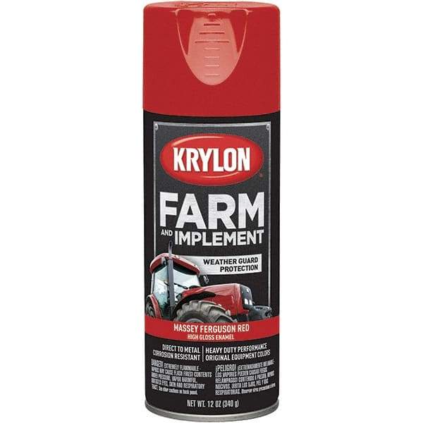 Krylon - Red (Massey Ferguson), 12 oz Net Fill, Gloss, Farm & Equipment Spray Paint - 12 oz Container, Use on Equipment - Eagle Tool & Supply