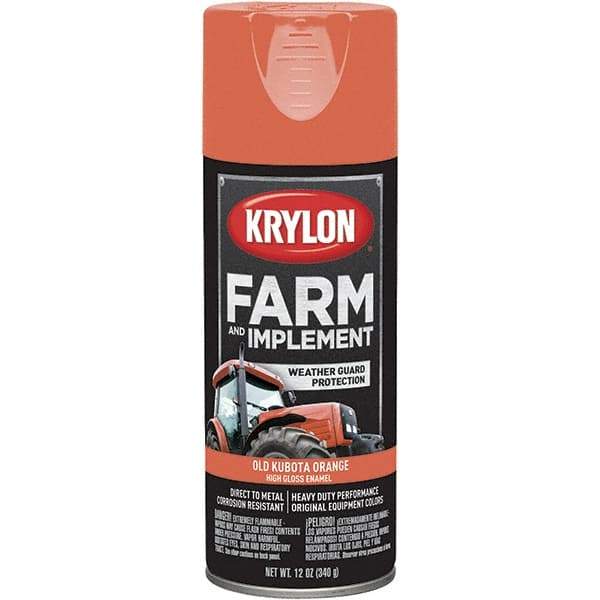 Krylon - Kubota Orange, 12 oz Net Fill, Gloss, Farm & Equipment Spray Paint - 12 oz Container, Use on Equipment - Eagle Tool & Supply