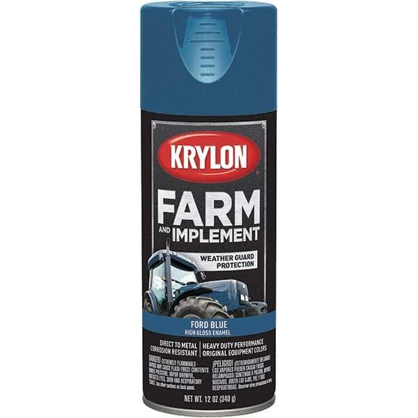 Krylon - Blue (Ford), 12 oz Net Fill, Gloss, Farm & Equipment Spray Paint - 12 oz Container, Use on Equipment - Eagle Tool & Supply