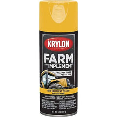 Krylon - Yellow, 12 oz Net Fill, Gloss, Farm & Equipment Spray Paint - 12 oz Container, Use on Equipment - Eagle Tool & Supply