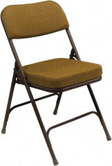 NPS - 18" Wide x 20-3/4" Deep x 32" High, Steel & Fabric Folding Chair with Fabric Padded Seat - Gold - Eagle Tool & Supply