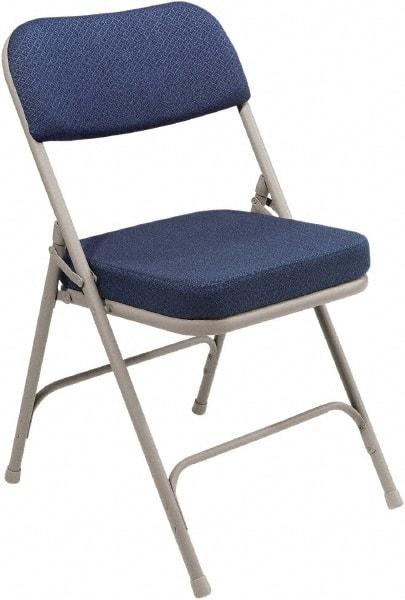 NPS - 18" Wide x 20-3/4" Deep x 32" High, Steel & Fabric Folding Chair with Fabric Padded Seat - Blue - Eagle Tool & Supply