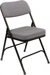 NPS - 18" Wide x 20-3/4" Deep x 32" High, Steel & Fabric Folding Chair with Fabric Padded Seat - Grey - Eagle Tool & Supply