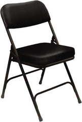 NPS - 18" Wide x 20-3/4" Deep x 32" High, Steel & Vinyl Folding Chair with Vinyl Padded Seat - Black - Eagle Tool & Supply