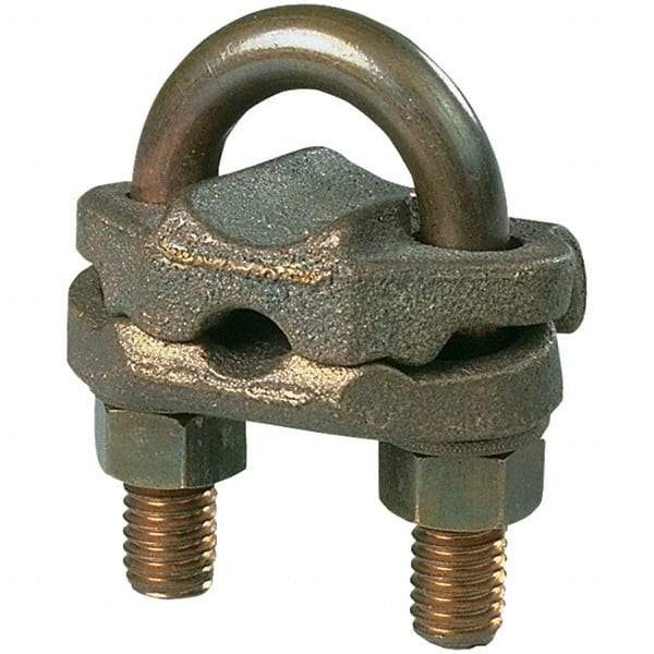 Panduit - 4 to 2/0 AWG Compatible Grounding Clamp - Bronze, 5-3/4" OAL, cULus Listed 467 & DB Rated - Eagle Tool & Supply