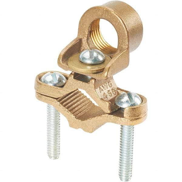 Panduit - 8 to 4 AWG Compatible Grounding Clamp - Bronze, 2.22" OAL - Eagle Tool & Supply