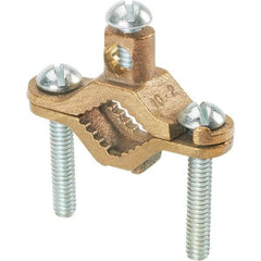 Panduit - 10 to 2 AWG Compatible Grounding Clamp - Bronze, 5.2" OAL - Eagle Tool & Supply