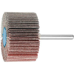PFERD - 2" Diam x 1" Face Width, Aluminum Oxide Coated Mounted Flap Wheel - 1/4" Shank Mount, 80 Grit, 23,000 Max RPM - Eagle Tool & Supply