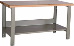 Rousseau Metal - 60 Wide x 30" Deep x 34" High, Laminated Hardwood Workbench - Fixed Legs - Eagle Tool & Supply