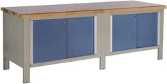Rousseau Metal - 96 Wide x 30" Deep x 34" High, Laminated Hardwood Workbench - Fixed Legs - Eagle Tool & Supply