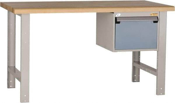 Rousseau Metal - 60 Wide x 30" Deep x 34" High, Laminated Hardwood Workbench - Fixed Legs - Eagle Tool & Supply