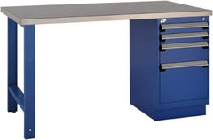 Rousseau Metal - 60 Wide x 30" Deep x 34" High, Stainless Steel Workbench - Fixed Legs - Eagle Tool & Supply