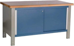 Rousseau Metal - 60 Wide x 30" Deep x 34" High, Laminated Hardwood Workbench - Fixed Legs - Eagle Tool & Supply