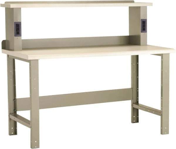 Rousseau Metal - 60 Wide x 30" Deep x 34" High, Dissipative Workbench - Fixed Legs - Eagle Tool & Supply