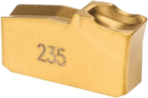 Sandvik Coromant - R151.230 4E 235 Grade, 0.1181" Cutting Width, Carbide Cutoff Insert - 5° Right Hand Lead Angle, 0.0118" Cnr Rad, TiCN/TiN Coated - Eagle Tool & Supply