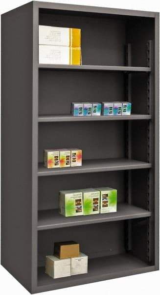 Durham - 4 Shelves, 6,100 Lb Capacity, Closed Shelving System - 72" Wide x 24" Deep x 72" High, Gray - Eagle Tool & Supply