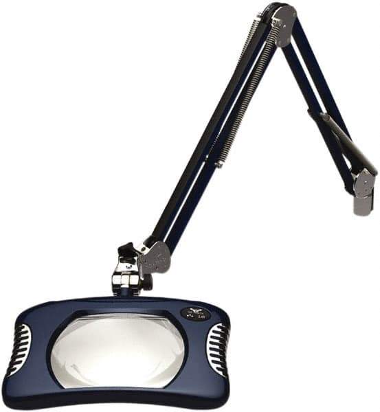 O.C. White - 43 Inch, Spring Suspension, Clamp on, LED, Spectre Blue, Magnifying Task Light - 8 Watt, 7.5 and 15 Volt, 2x Magnification, 5-1/4 Inch Wide, 7 Inch Long - Eagle Tool & Supply