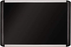 MasterVision - 49.41" Wide x 77.17" High Cork Bulletin Board - Fabric, Black - Eagle Tool & Supply