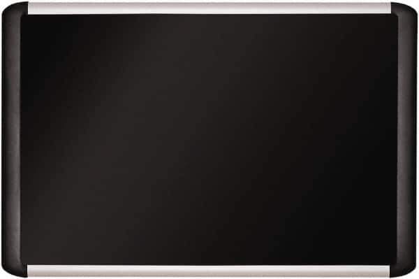 MasterVision - 35.83" Wide x 53.54" High Cork Bulletin Board - Fabric, Black - Eagle Tool & Supply