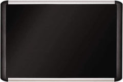 MasterVision - 35.83" Wide x 53.54" High Cork Bulletin Board - Fabric, Black - Eagle Tool & Supply