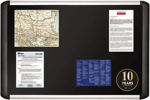 MasterVision - 24.41" Wide x 40.16" High Cork Bulletin Board - Fabric, Black - Eagle Tool & Supply