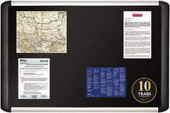 MasterVision - 24.41" Wide x 40.16" High Cork Bulletin Board - Fabric, Black - Eagle Tool & Supply
