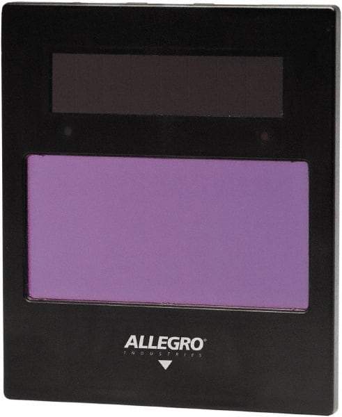 Allegro - 1.9" Wide x 3.8" High, Lens Shade 5 to 14, Plastic Auto-Darkening Lens - 0.4167" Thick, Green, Vertical Mount - Eagle Tool & Supply