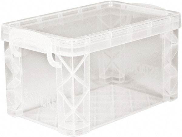 ADVANTUS - 1 Compartment, 6-1/4 Inch Wide x 3-7/8 Inch Deep x 3-1/2 Inch High, Card File Box With Lift-Off Lid - Plastic, Clear - Eagle Tool & Supply