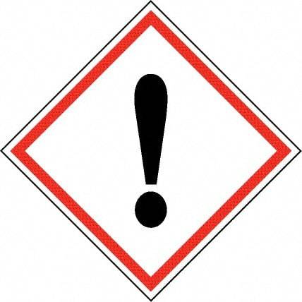 NMC - Hazardous Materials Label, Header: Harmful Irritant Warning - Legend: GHS - Graphic, English, Black & Red, 2" Long x 2" High, No Coating - Eagle Tool & Supply