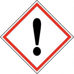 NMC - Hazardous Materials Label, Header: Harmful Irritant Warning - Legend: GHS - Graphic, English, Black & Red, 2" Long x 2" High, No Coating - Eagle Tool & Supply