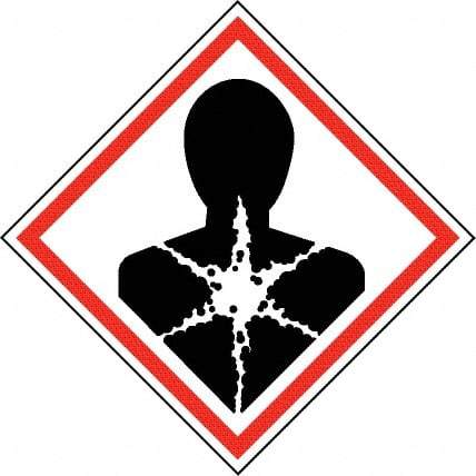 NMC - Hazardous Materials Label, Header: Health Hazard - Legend: GHS - Graphic, English, Black & Red, 2" Long x 2" High, No Coating - Eagle Tool & Supply