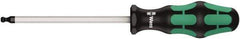 Wera - 1.5mm Hex Ball End Driver - 4" Bade Length, Ergonomic Cushion Grip Handle, 130mm OAL - Eagle Tool & Supply