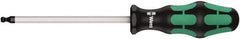 Wera - 1/4" Hex Ball End Driver - 5" Bade Length, Ergonomic Cushion Grip Handle, 230mm OAL - Eagle Tool & Supply