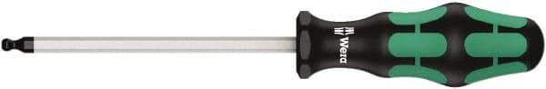 Wera - 8mm Hex Ball End Driver - 6" Bade Length, Ergonomic Cushion Grip Handle, 262mm OAL - Eagle Tool & Supply