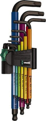 Wera - 9 Piece L-Key Hex Key Set - Hex Range 1.5 to 10mm - Eagle Tool & Supply
