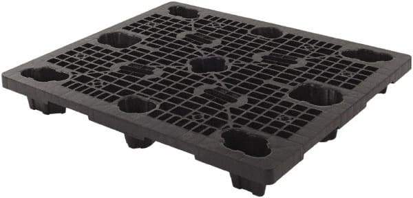 LEWISBins+ - 40.2" Long x 48.2" & Wide x 5-3/4" High Polypropylene Nestable Pallet - 12,000 Lb Static Capacity, Black - Eagle Tool & Supply