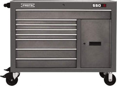 Proto - 1 Shelf, 8 Drawer, 1 Door Mobile Workstation - 50" Wide x 25-1/4" Deep x 41" High, Steel, Dual Gray - Eagle Tool & Supply