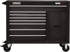 Proto - 1 Shelf, 8 Drawer, 1 Door Mobile Workstation - 50" Wide x 25-1/4" Deep x 41" High, Steel, Dual Black - Eagle Tool & Supply