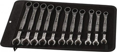 Wera - 11 Piece, 8mm to 19mm, Combination Wrench Set - Metric Measurement Standard, Chrome Vanadium Finish, Comes in Canvas Tool Holster - Eagle Tool & Supply