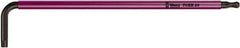 Wera - T40 Tamperproof Torx Key - L-Key Color Coded Cushion Grip, 132mm OAL - Eagle Tool & Supply