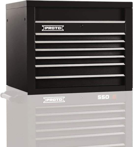 Proto - 6 Drawer Top Tool Chest - 34" Wide x 25-1/4" Deep x 27" High, Steel, Black - Eagle Tool & Supply