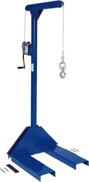 Vestil - 500 Lb Capacity, 77-1/4" Lift Pallet Truck Hoist - 1-7/8" Min Lift Height, 30" Fork Length x 7-5/8" Fork Width, 30" Overall Width - Eagle Tool & Supply