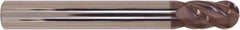 Millstar - 1/2" Diam, 1" LOC, 4 Flute Solid Carbide Ball End Mill - HSN Finish, Single End, 4" OAL, 1/2" Shank Diam - Eagle Tool & Supply