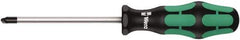 Wera - 4" Blade Length Tri-Point Screwdriver - 8" OAL - Eagle Tool & Supply