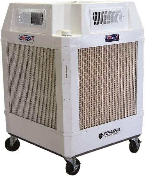 Schaefer Ventilation Equipment - 24 Gal Capacity, 1 hp, 2,460 & 1,660 CFM Evaporative Cooler - 13.7 Amp Rating, 115 Volts, 2 Speed - Eagle Tool & Supply