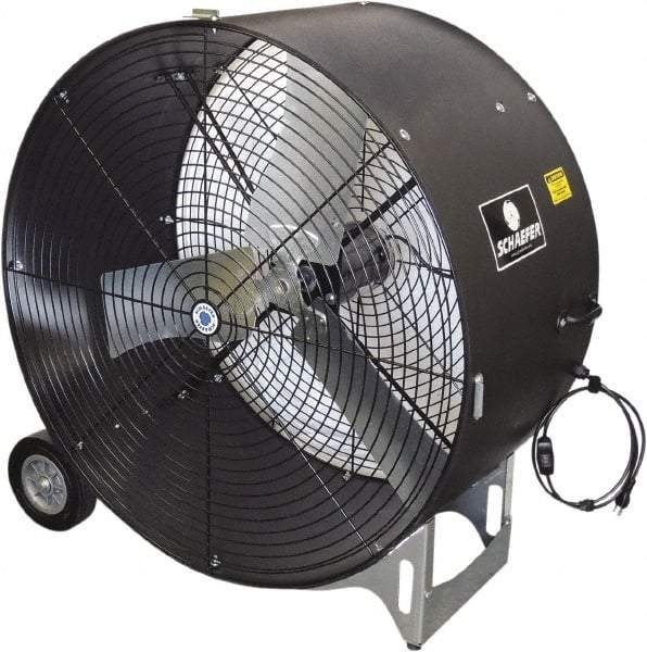 Schaefer Ventilation Equipment - 42" Blade, 3/4 hp, 10,900 & 16,600 CFM, Industrial Circulation Fan - Portable with Wheels, 2 Speed - Eagle Tool & Supply