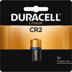 Duracell - Size CR2, Lithium, 1 Pack, Button & Coin Cell Battery - 3 Volts, Button Tab Terminal, CR17355, ANSI 5046LC Regulated - Eagle Tool & Supply
