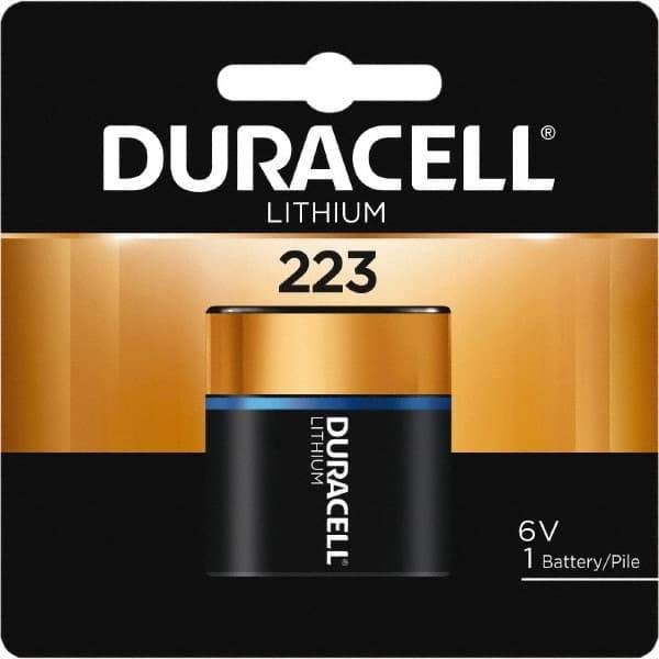 Duracell - Size 223A, Lithium, 1 Pack, Button & Coin Cell Battery - 6 Volts, Flat Terminal, CR-P2, ANSI 5024LC Regulated - Eagle Tool & Supply